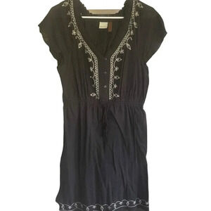 Sonoma Life + Style Black Vacation Dress Size Small 100% Cotton
